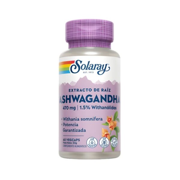 Ashwagandha 470mg 60 caps de Solaray, 300928