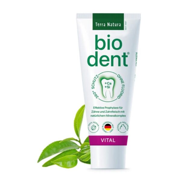 Bio-Dent Vital Ohne Flúor, 75ml. Terra Natural, 6M una vez abierto