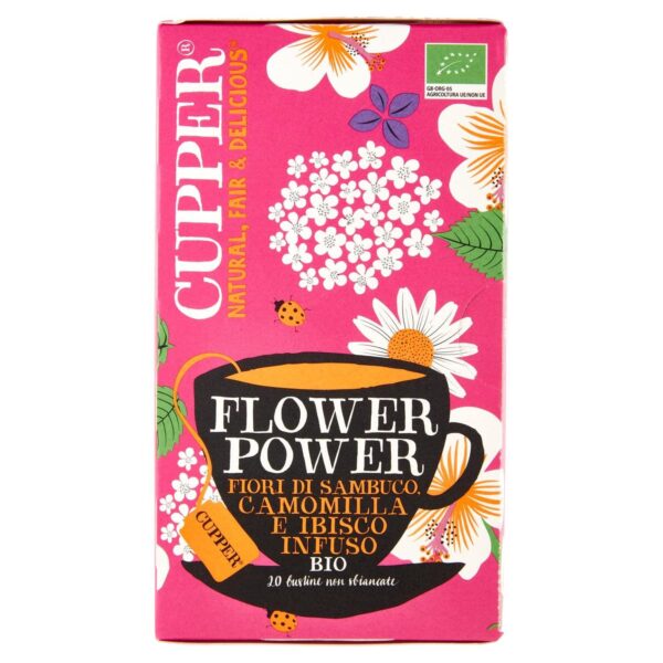 Infusión Flower Power orgánico de flor de saúco 20 bolsitas Cupper 140526